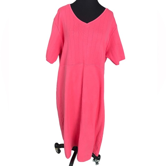 Eileen Fisher Dresses & Skirts - Vintage Eileen Fisher Woman cotton coral plus size short sleeve dress 2X